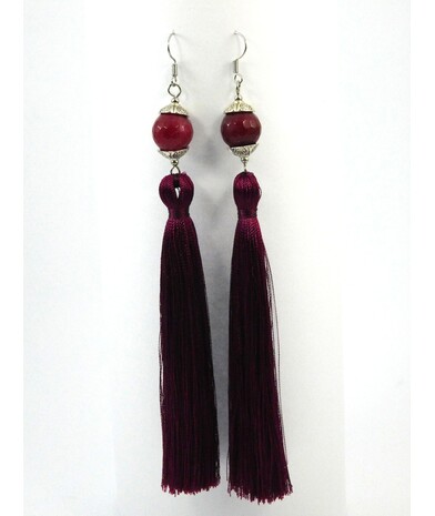 Exclusive Agate tassel earrings