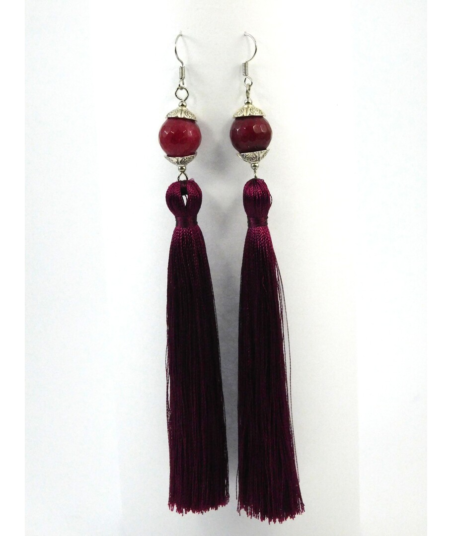 Exclusive Agate tassel earrings