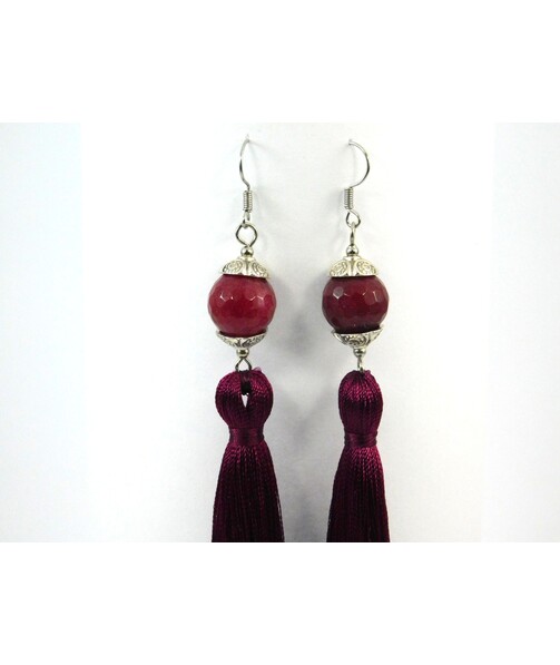 Exclusive Agate tassel earrings