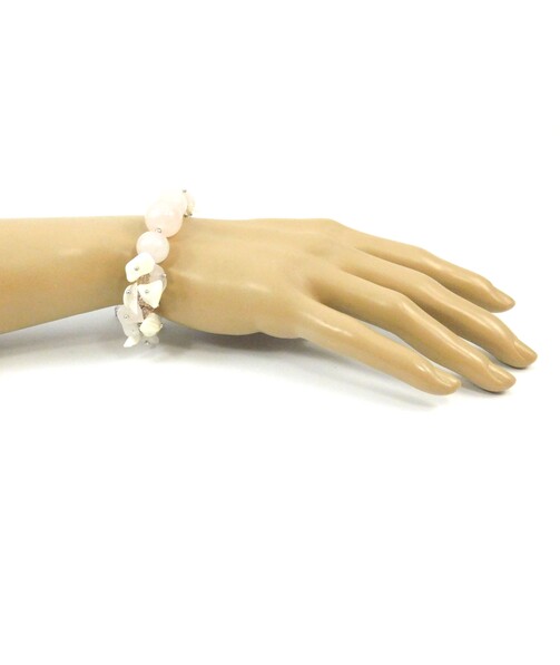 Exclusive bracelet "Pink Azalea" Rose Quartz, Mother of Pearl