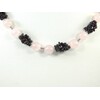 Exclusive necklace &quot;Magic Dahlia&quot; Rose Quartz, Garnet