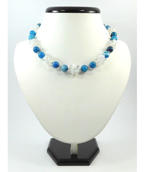 Exclusive necklace "Sea Waves" Agate, Moonstone (synth.)