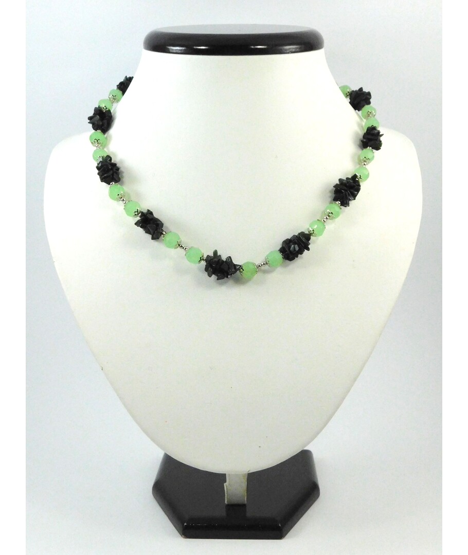 Exclusive necklace "Molucella" Onyx, Aventurine