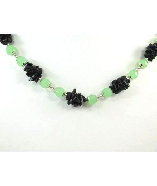 Exclusive necklace "Molucella" Onyx, Aventurine