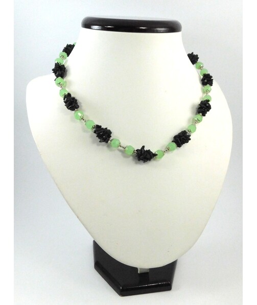 Exclusive necklace "Molucella" Onyx, Aventurine