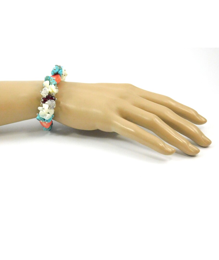 Exclusive bracelet "Coral reef", Coral, Turquoise