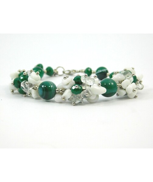 Exclusive bracelet "Harmony" Agate, Rock crystal