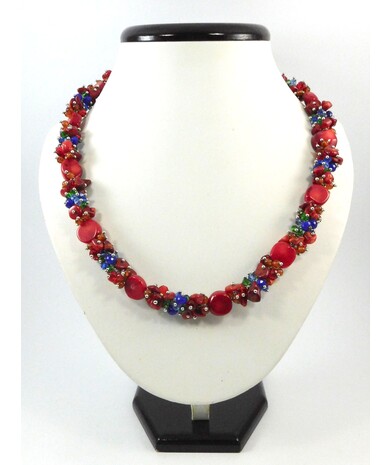 Exclusive necklace "Legend of the Carpathians 3" Coral ("Colors" Collection)