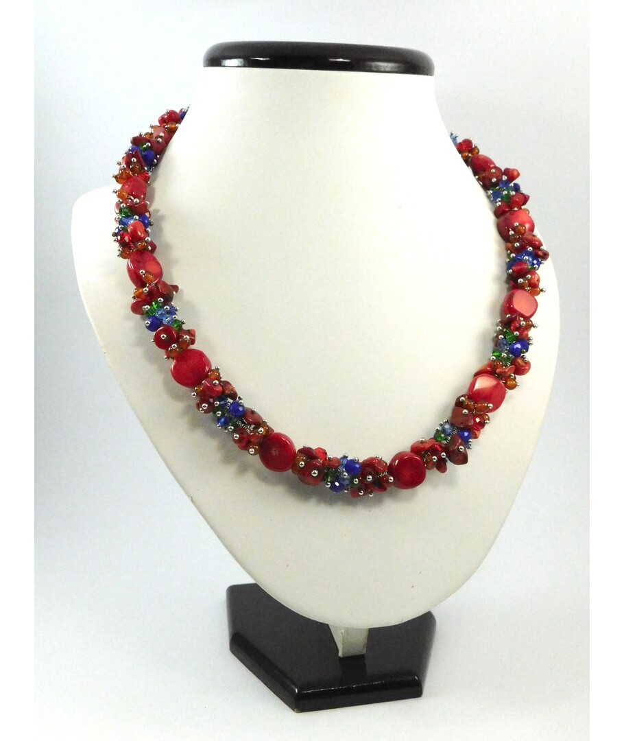 Exclusive necklace "Legend of the Carpathians 3" Coral ("Colors" Collection)