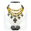 Exclusive necklace &quot;Freya&quot; Amber, Tiger&#039;s eye (&quot;Ethnic&quot; Collection)