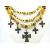 Exclusive necklace &quot;Freya&quot; Amber, Tiger&#039;s eye (&quot;Ethnic&quot; Collection)