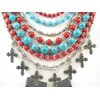 Exclusive necklace &quot;Possessed&quot; Coral, Turquoise