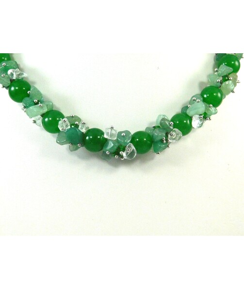 Exclusive necklace Chrysoprase, Jade