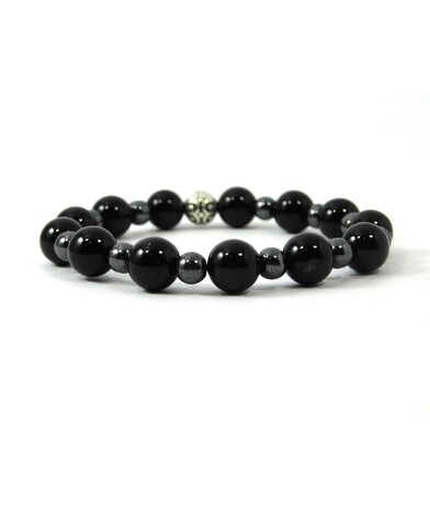 Agate bracelet, Hematite