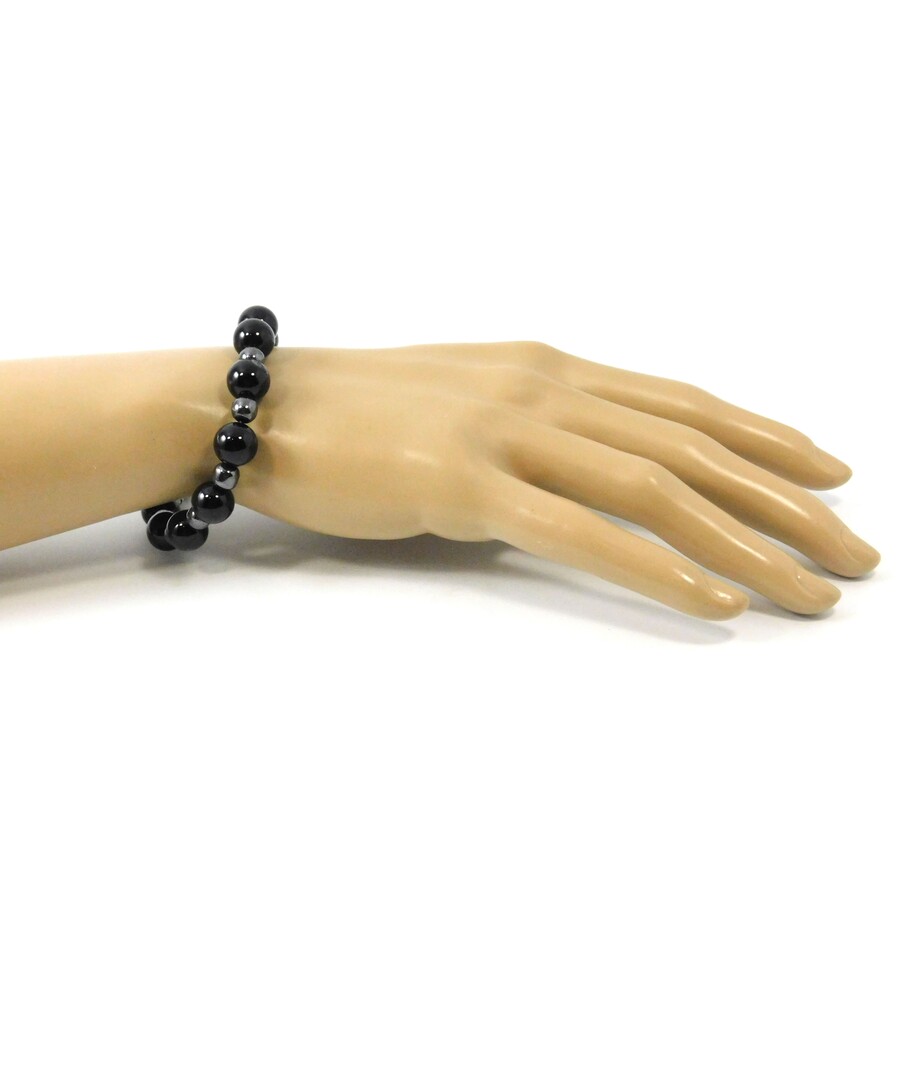 Agate bracelet, Hematite