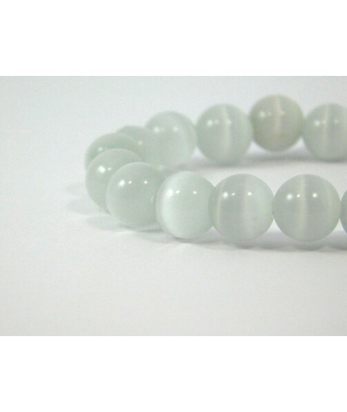 Bracelet Cat's eye 10 mm white