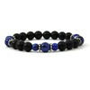 Synthetic shungite bracelet, lapis lazuli