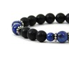 Synthetic shungite bracelet, lapis lazuli