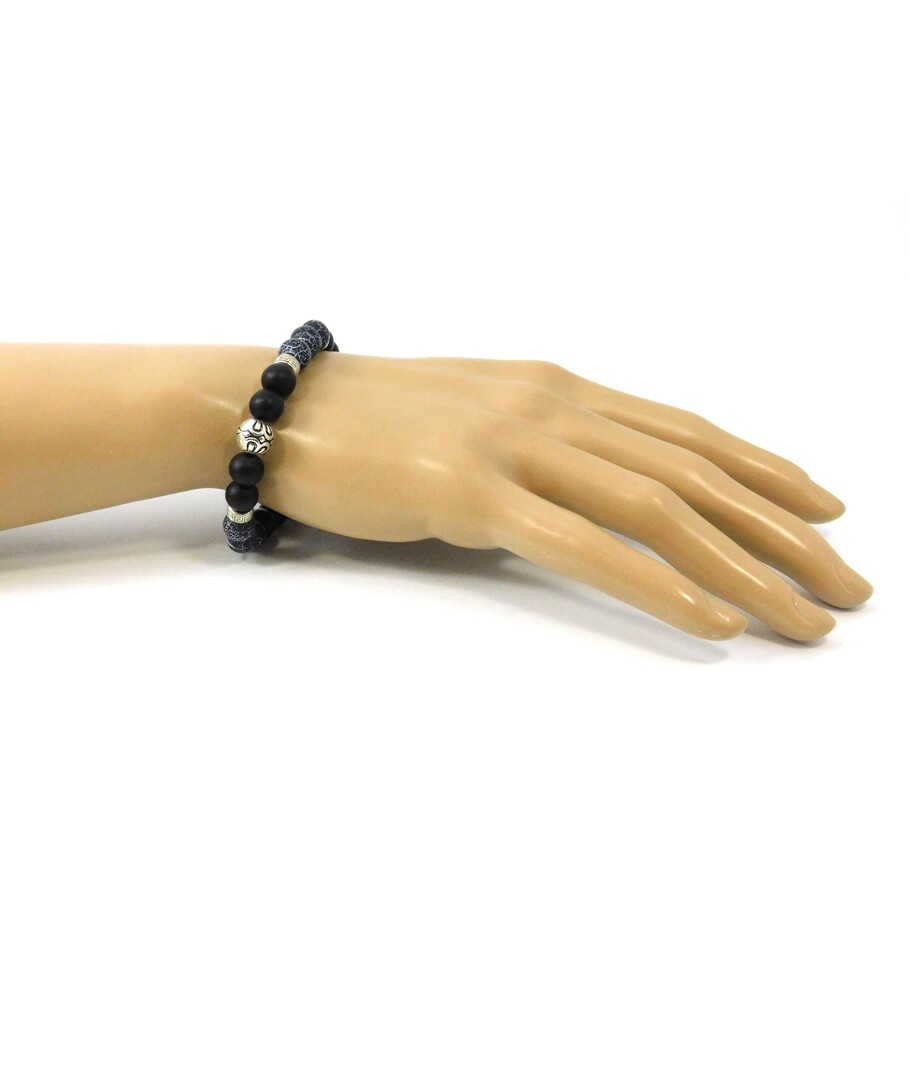 Agate crackleur bracelet, Shungite