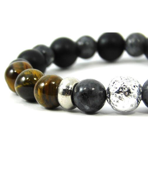 Bracelet Tiger's eye, Labrador, Shungite