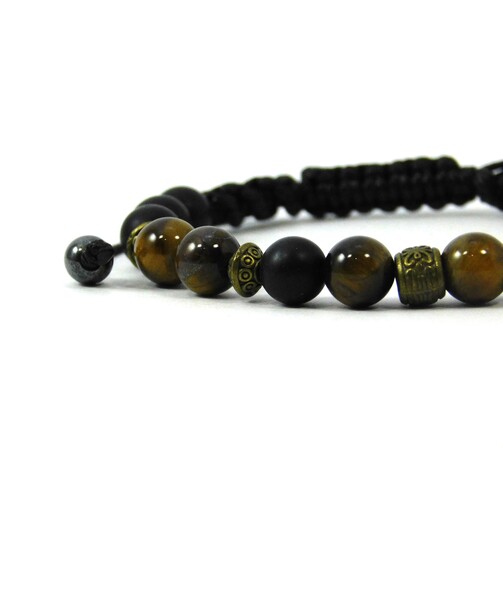 Shambhala bracelet Tiger's eye, Shungite, Hematite