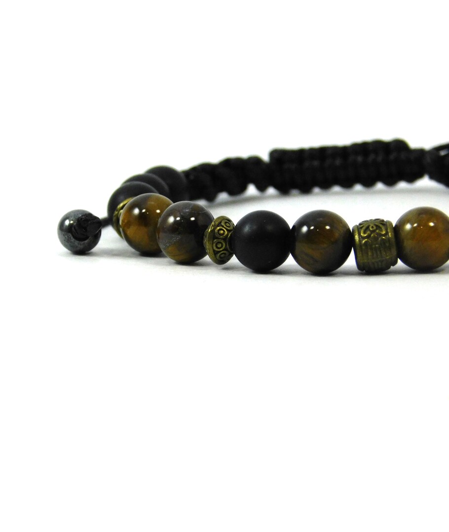 Shambhala bracelet Tiger's eye, Shungite, Hematite