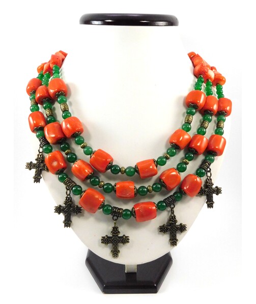 Exclusive necklace "Minerva 3" Coral