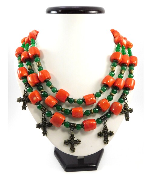 Exclusive necklace "Minerva 3" Coral