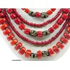 Exclusive necklace &quot;Nine row 2&quot; Coral