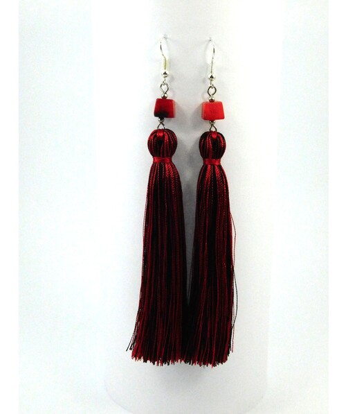 Exclusive ombre Coral tassel earrings