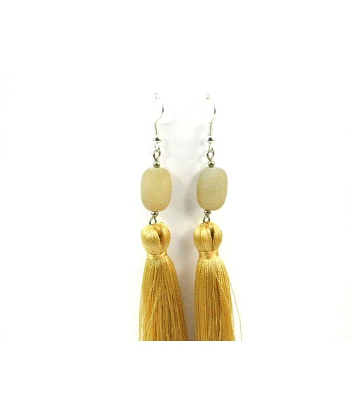 Exclusive Agate tassel earrings