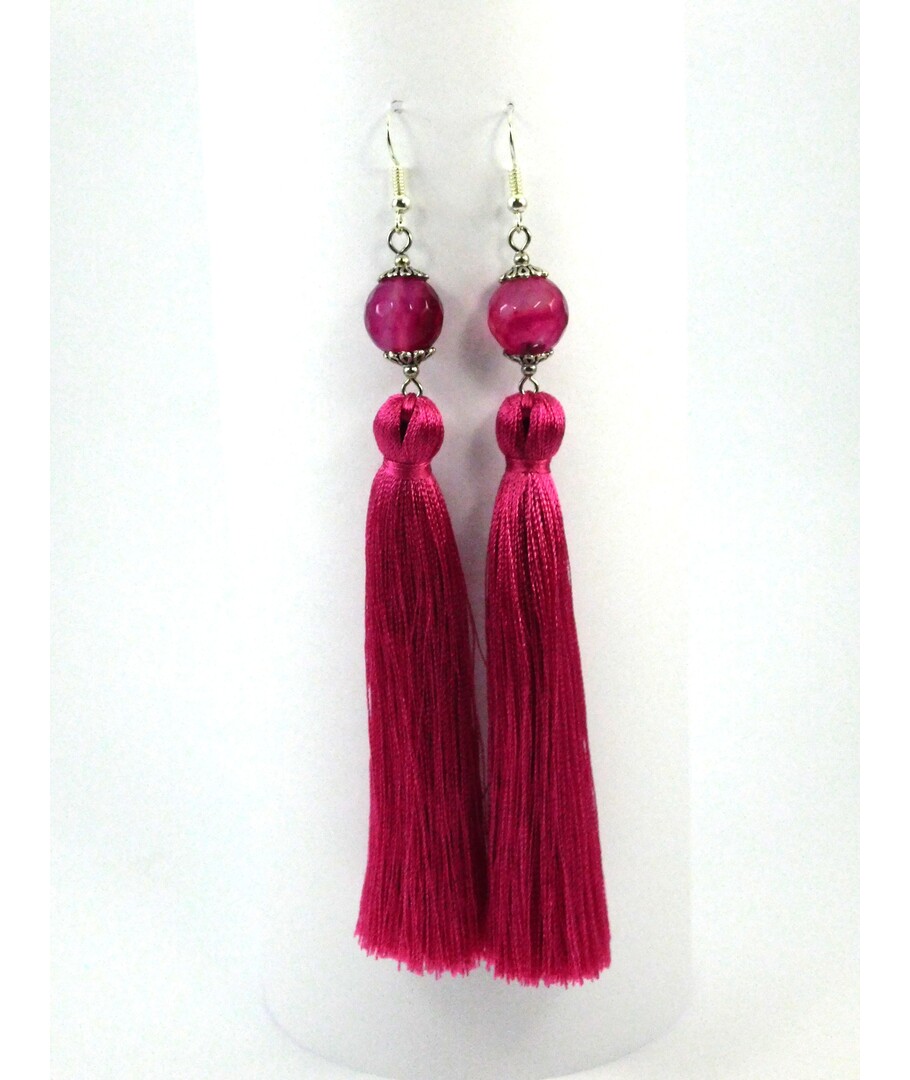 Exclusive Agate tassel earrings