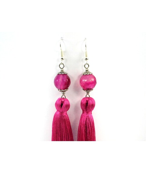 Exclusive Agate tassel earrings