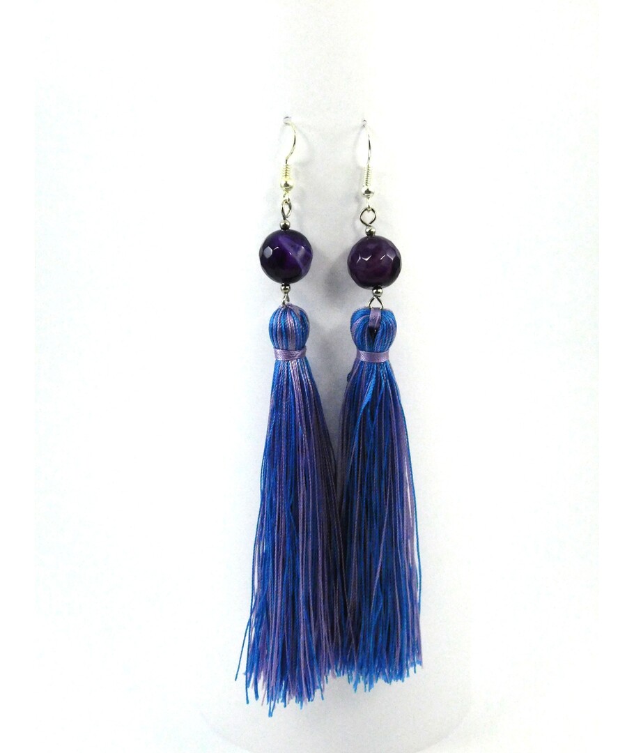 Exclusive tassel earrings Agate "Ombre"