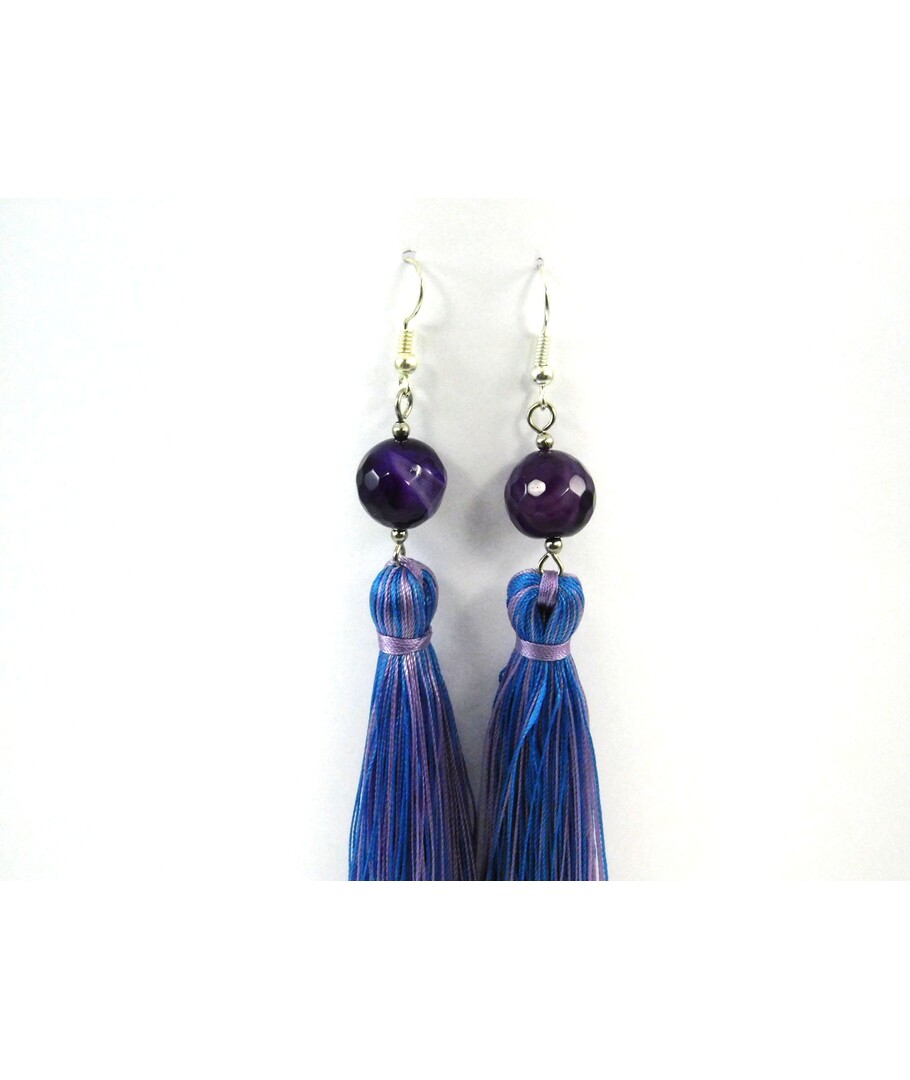 Exclusive tassel earrings Agate "Ombre"