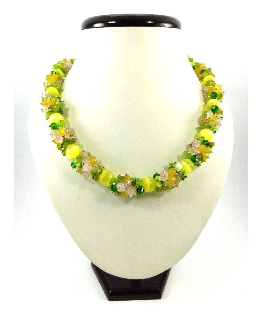 Exclusive necklace Cat's eye, Agate ("Colors" Collection)