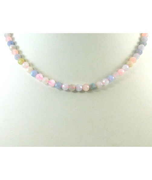 Morganite faceted necklace