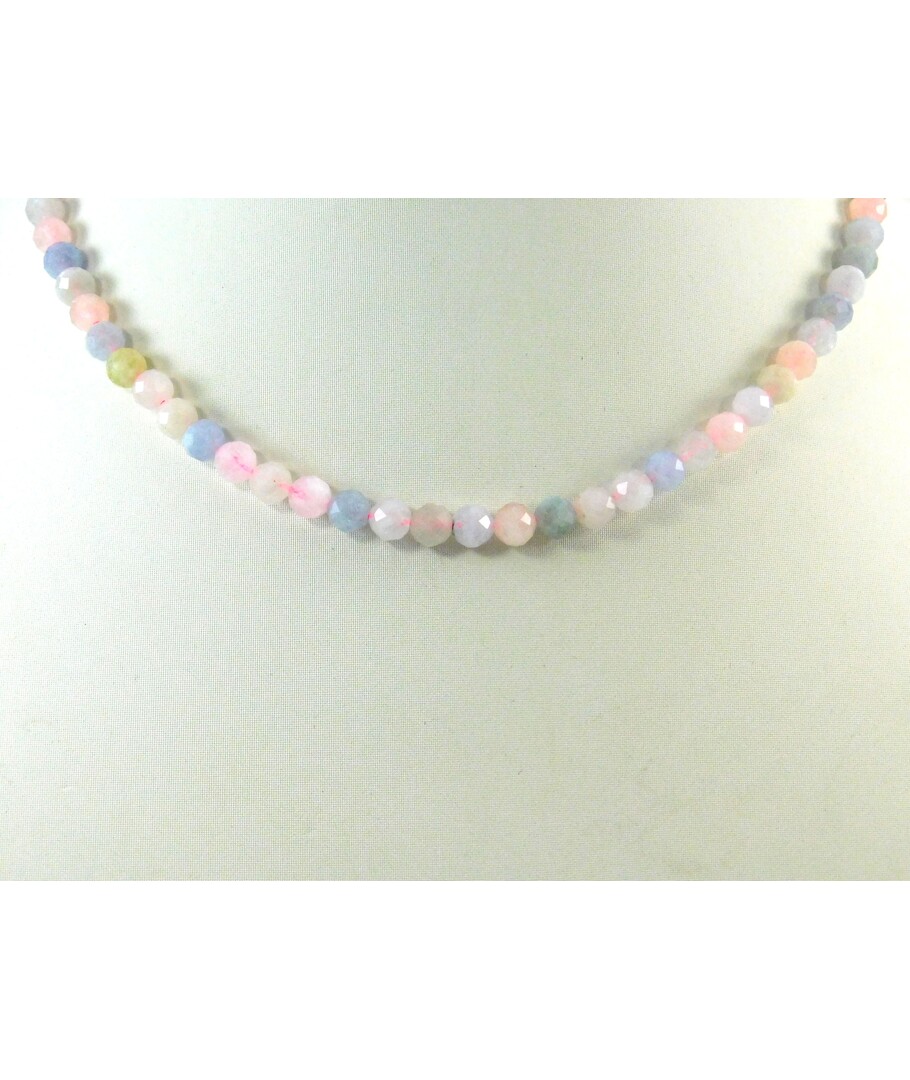 Morganite faceted necklace