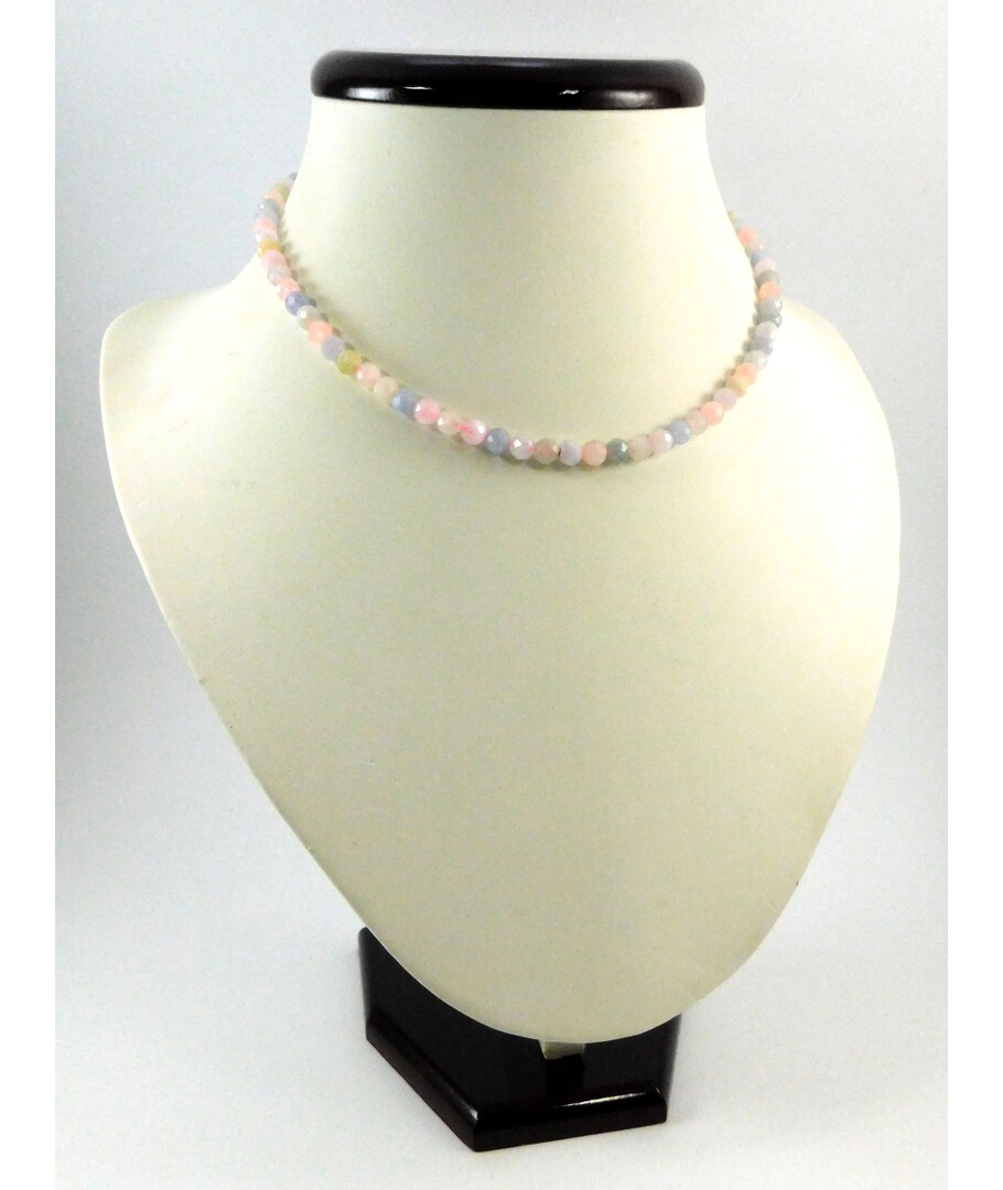 Morganite faceted necklace