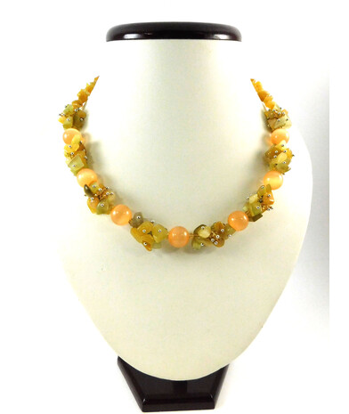 Exclusive necklace "Sunny day" Cat's eye ("Colors" collection)