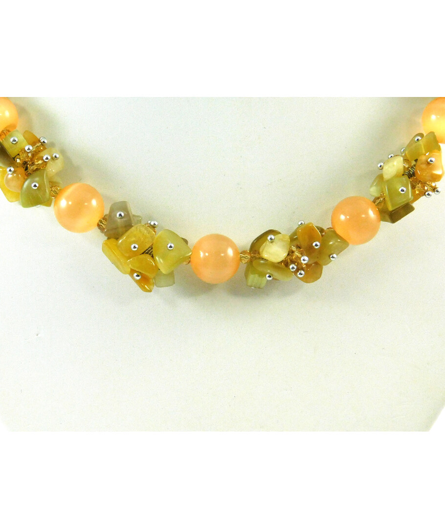 Exclusive necklace "Sunny day" Cat's eye ("Colors" collection)