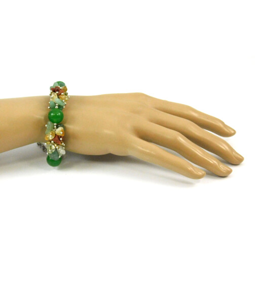 Exclusive bracelet "Autumn Day" Jade, Citrine, Aventurine