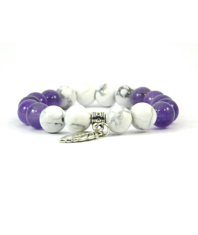 Exclusive bracelet Leaf, Caholong, Amethyst