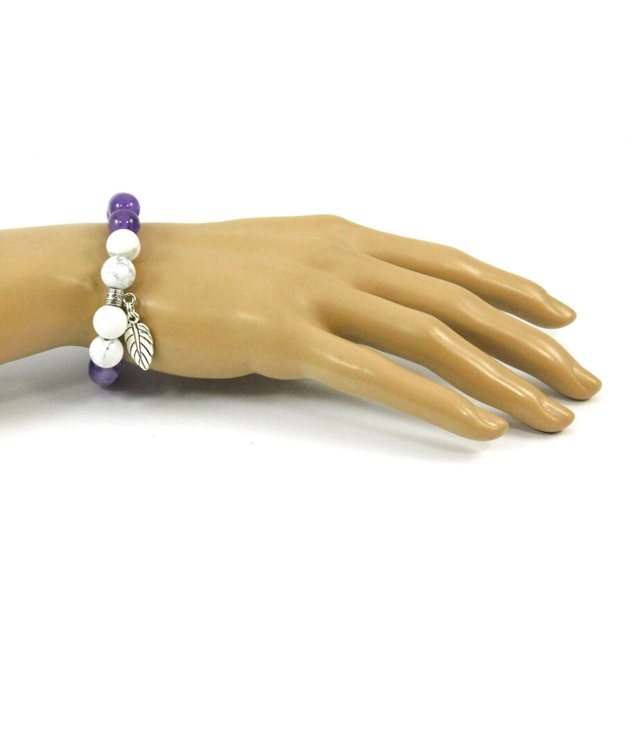 Exclusive bracelet Leaf, Caholong, Amethyst