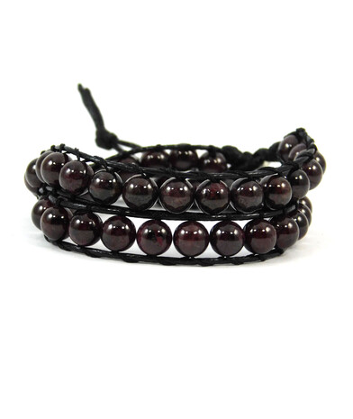 Exclusive bracelet double "Chan Lu" Garnet