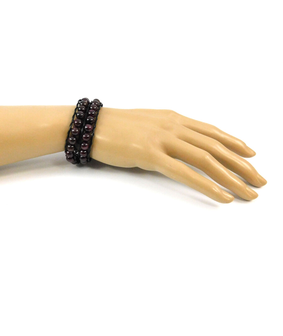 Exclusive bracelet double "Chan Lu" Garnet