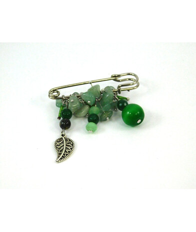 Exclusive brooch "Leaf" Cat's eye