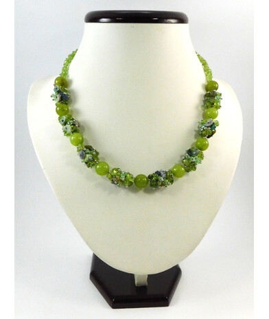 Exclusive necklace "Laminaria" Jadeite