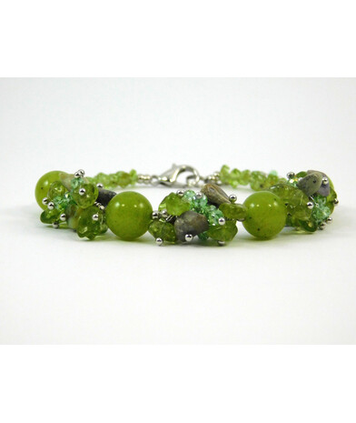 Exclusive bracelet "Laminaria" Jadeite, Labrador