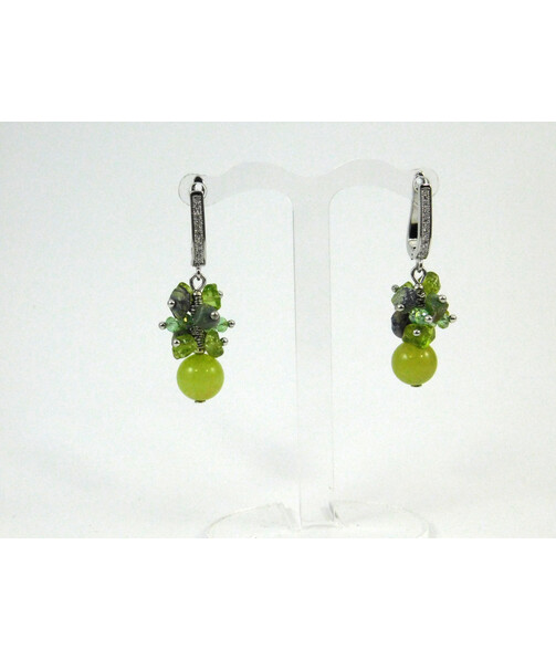 Exclusive earrings "Laminaria" Jadeite